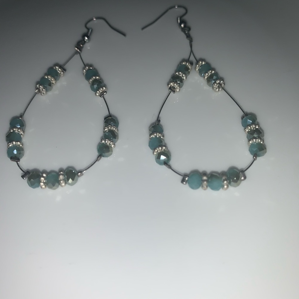 Turquoise Hoop earrings - Picture 3 of 6